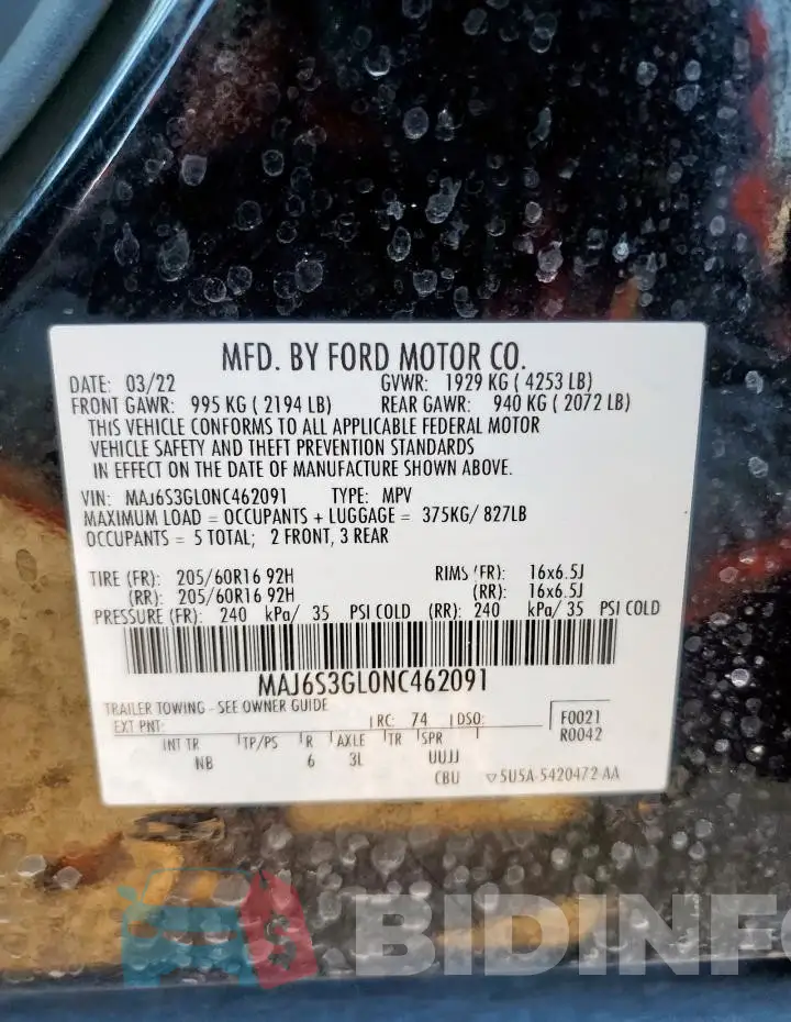 MAJ6S3GL0NC462091 Photo# 14