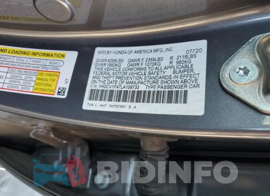1HGCV1F47LA109733 Photo# 12