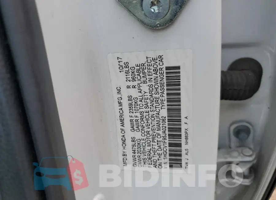 1HGCV1F95JA021062 Photo# 12