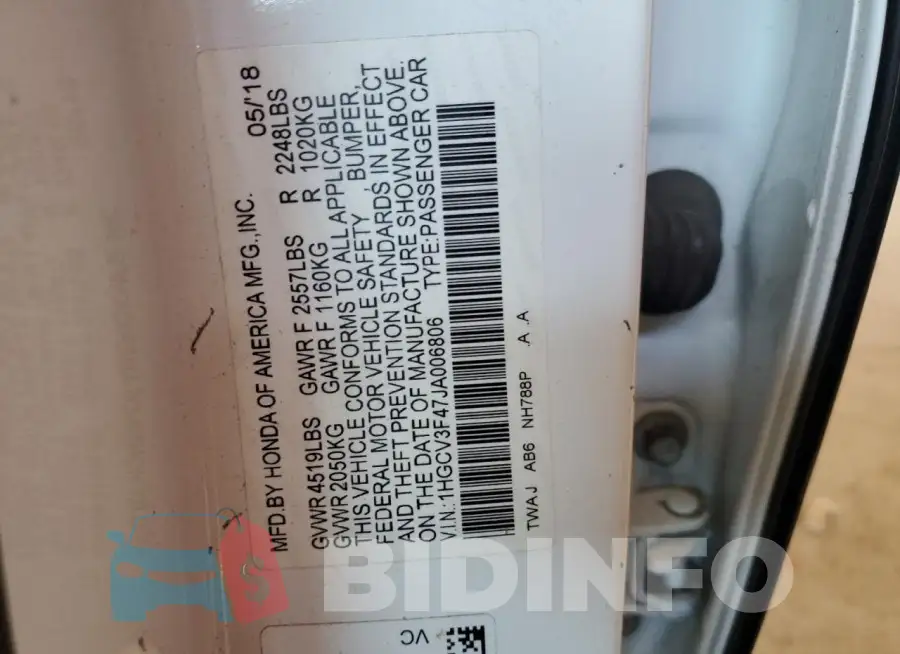 1HGCV3F47JA006806 Photo# 12