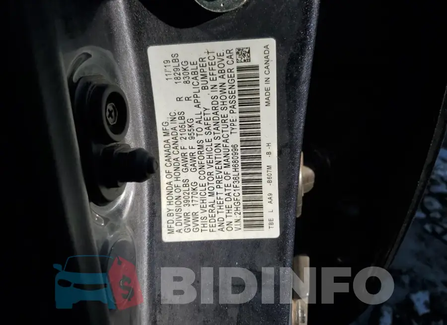 2HGFC1F36LH680996 Photo# 12