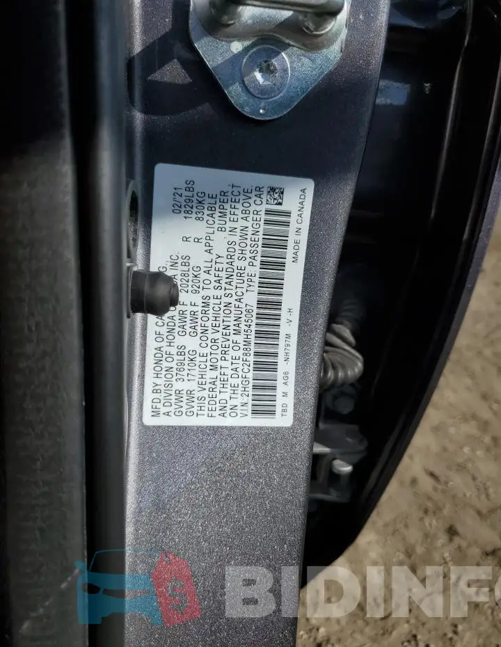 2HGFC2F88MH545067 Photo# 12
