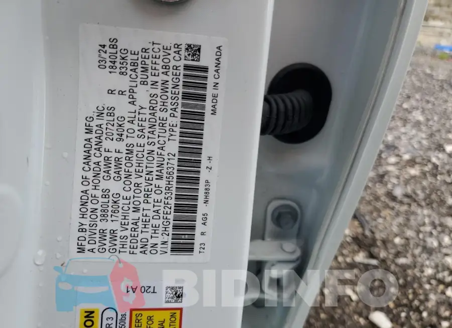 2HGFE2F53RH563712 Photo# 12