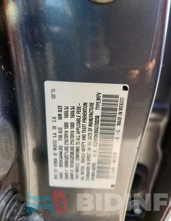 3CZRM3H39GG700238 Photo# 13