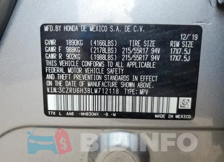 3CZRU6H38LM712118 Photo# 13