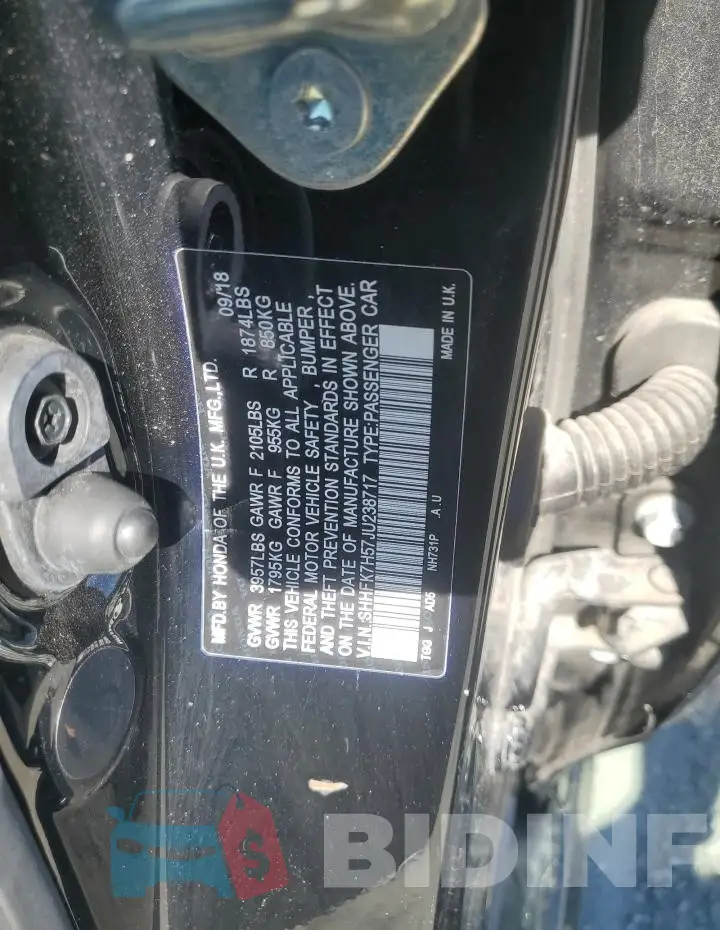 SHHFK7H57JU238717 Photo# 12