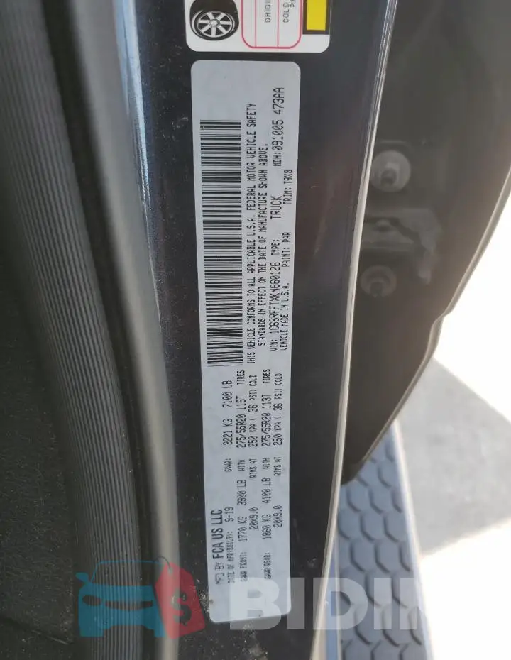 1C6SRFFTXKN660126 Photo# 12