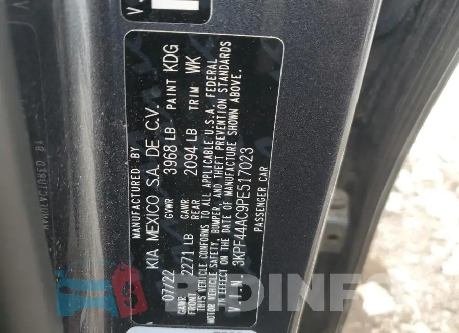3KPF44AC9PE517023 Photo# 12