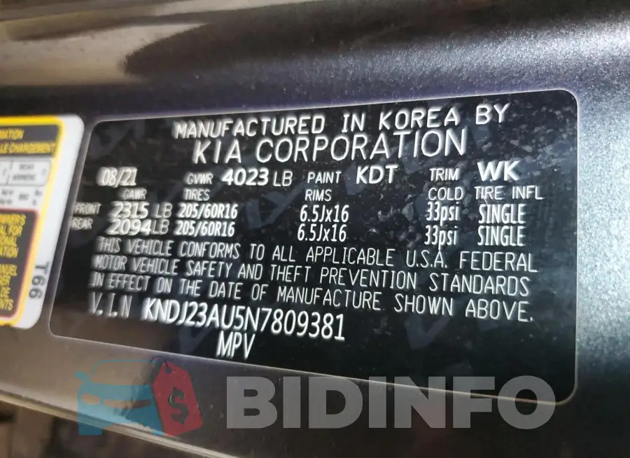 KNDJ23AU5N7809381 Photo# 13