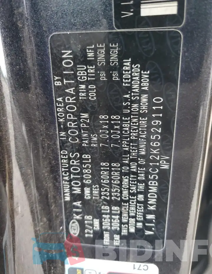 KNDMB5C12K6529110 Photo# 14