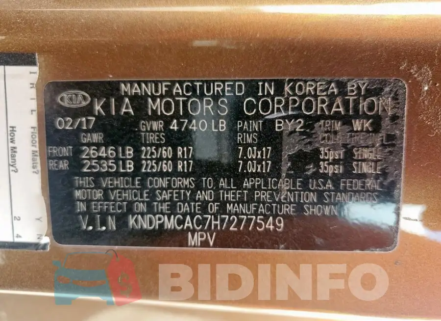 KNDPMCAC7H7277549 Photo# 12
