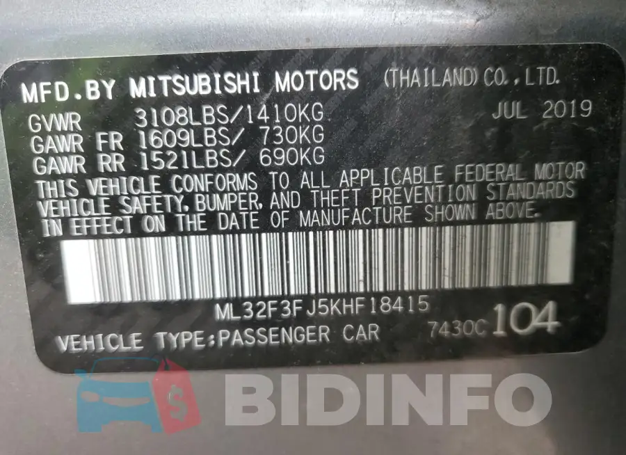ML32F3FJ5KHF18415 Photo# 12