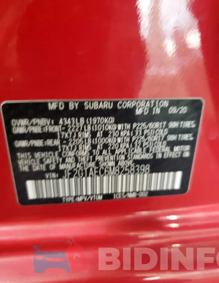 JF2GTAEC6M8258398 Photo# 13