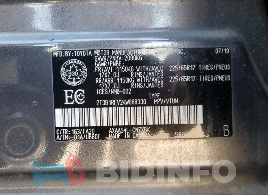 2T3B1RFV2KW068330 Photo# 13