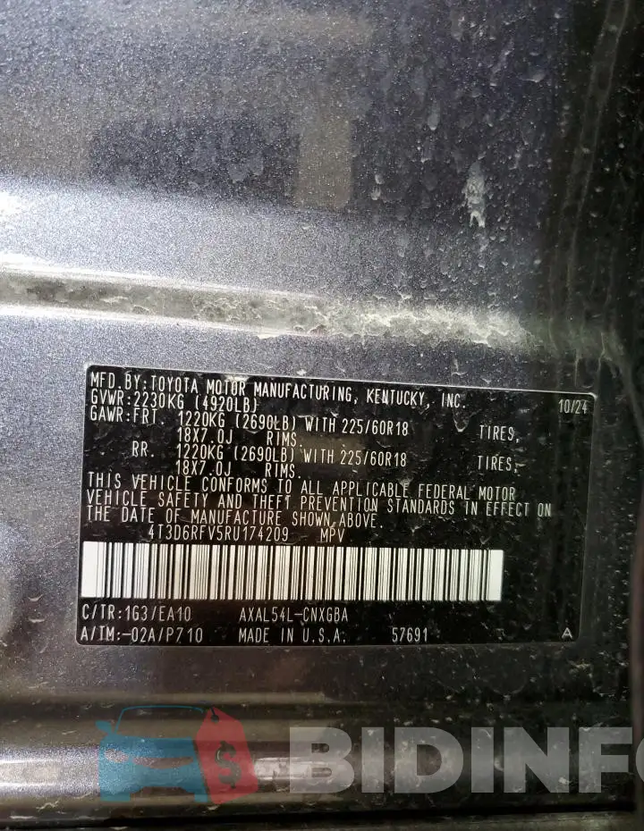 4T3D6RFV5RU174209 Photo# 13