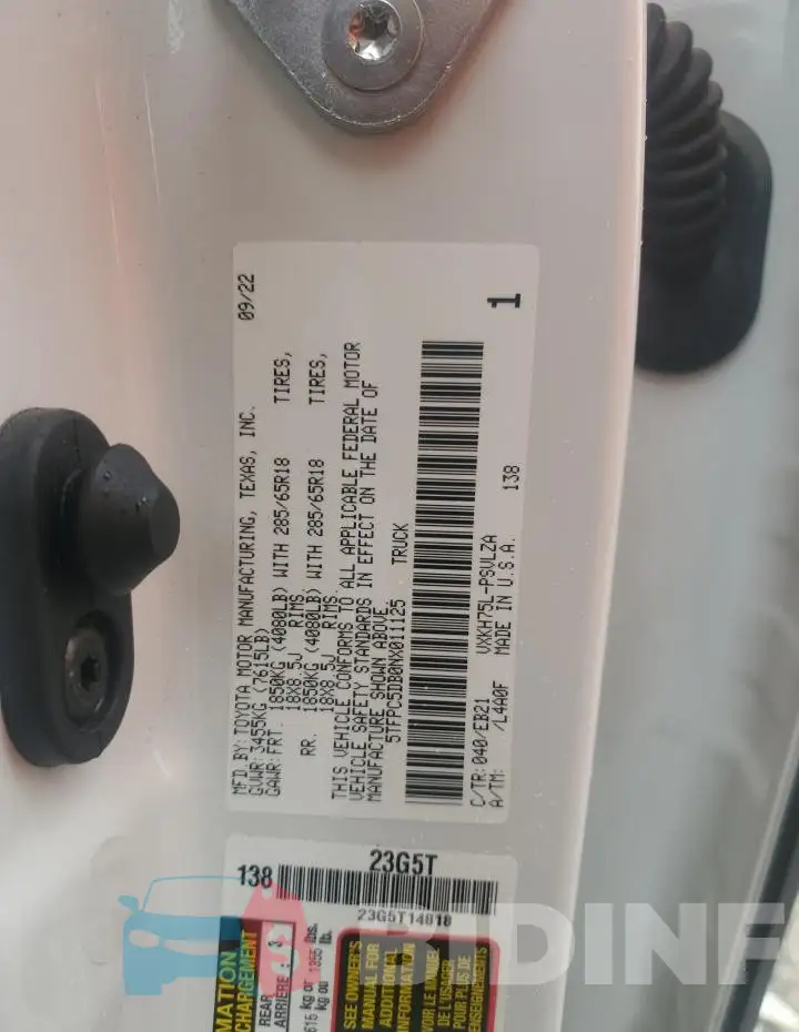 5TFPC5DB0NX011125 Photo# 12