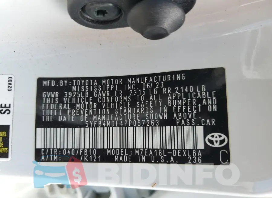 5YFB4MDE4PP057263 Photo# 12
