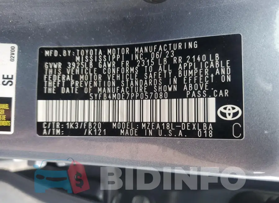 5YFB4MDE7PP057080 Photo# 12
