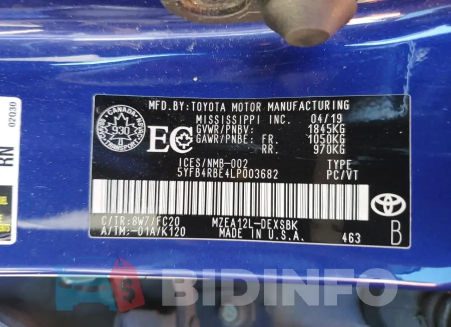 5YFB4RBE4LP003682 Photo# 12