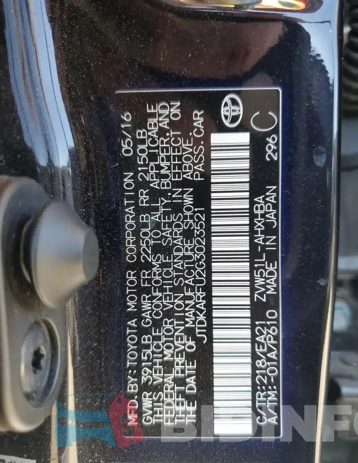 JTDKARFU2G3023521 Photo# 12