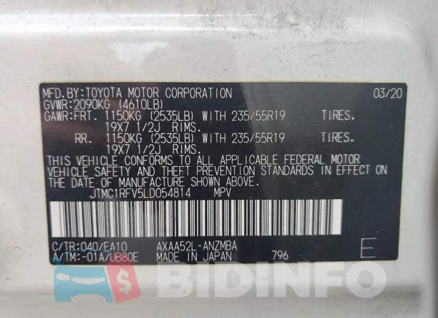 JTMC1RFV5LD054814 Photo# 12