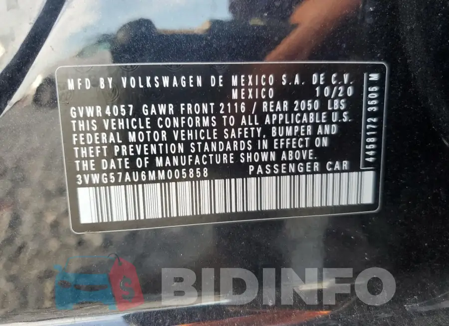 3VWG57AU6MM005858 Photo# 12