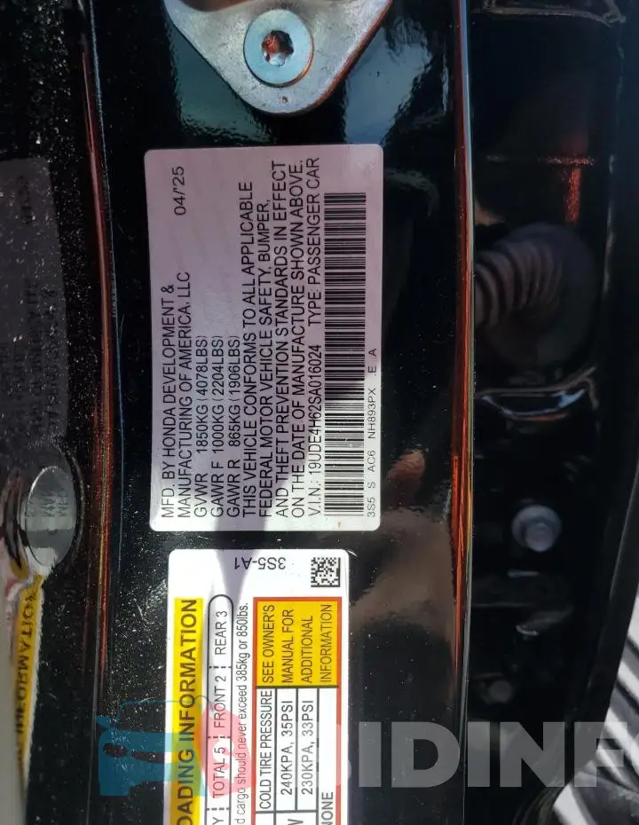 19UDE4H62SA016024 Photo# 13