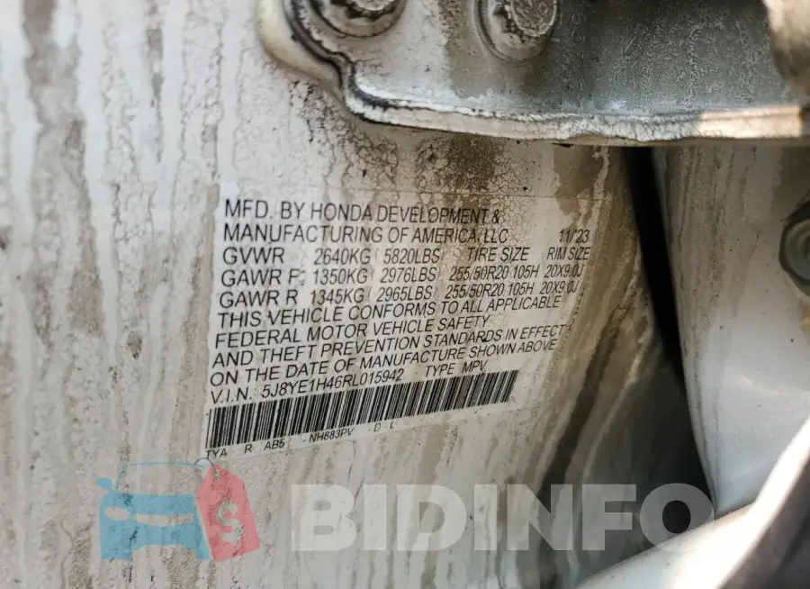5J8YE1H46RL015942 Photo# 13