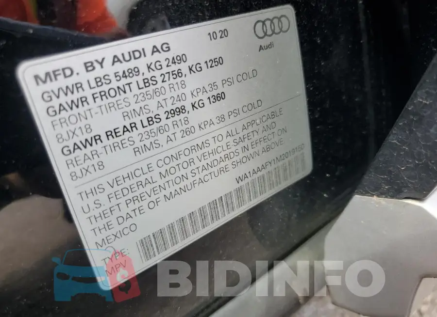 WA1AAAFY1M2019150 Photo# 13