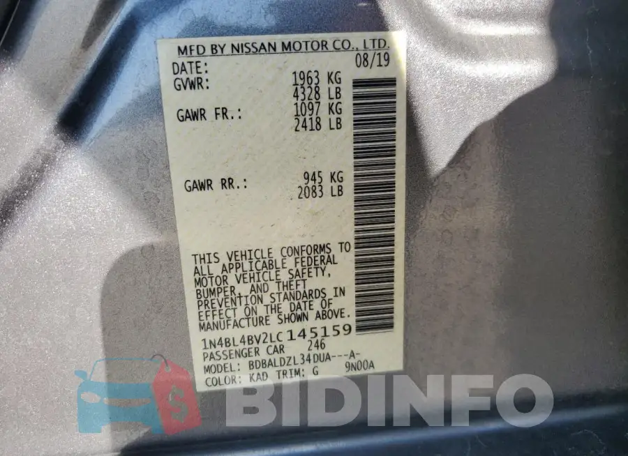 1N4BL4BV2LC145159 Photo# 12