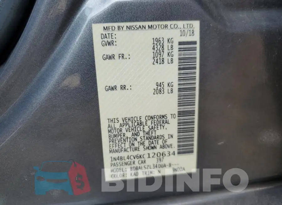 1N4BL4CV6KC120634 Photo# 12