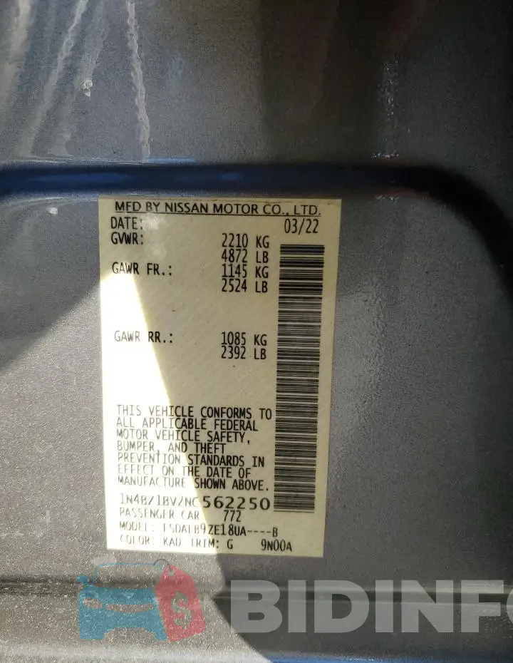 1N4BZ1BV2NC562250 Photo# 13