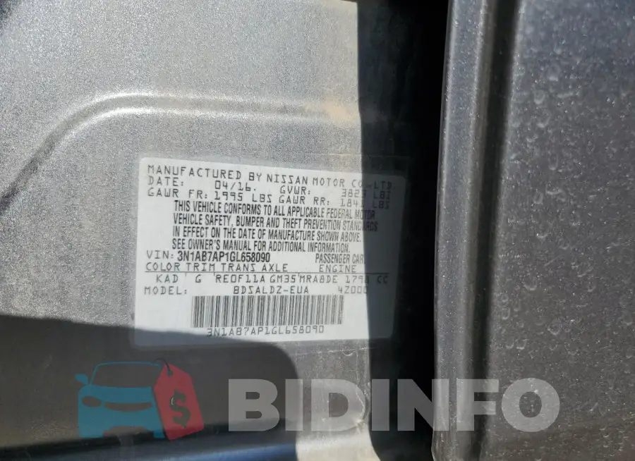 3N1AB7AP1GL658090 Photo# 12