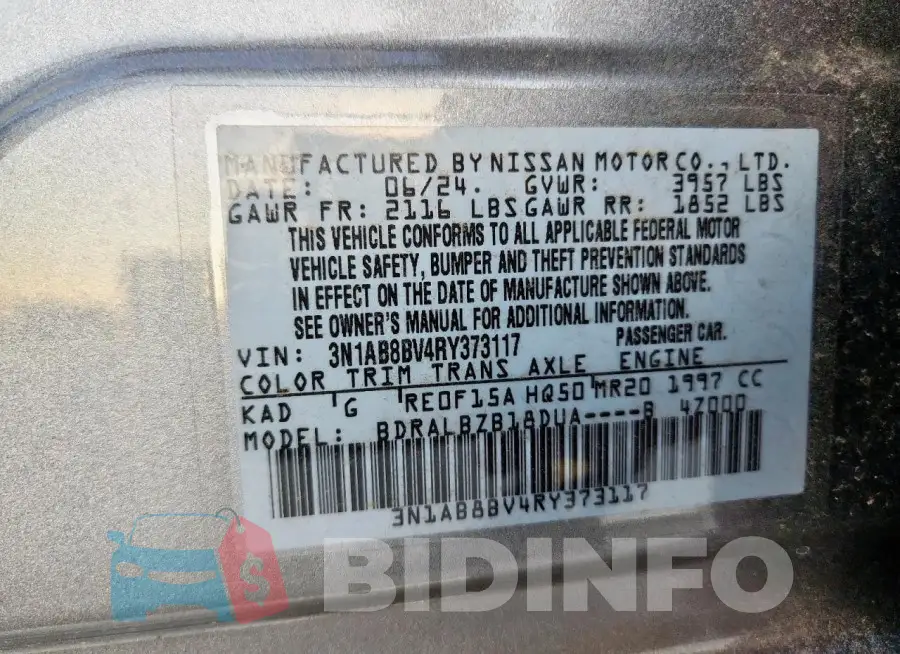 3N1AB8BV4RY373117 Photo# 13