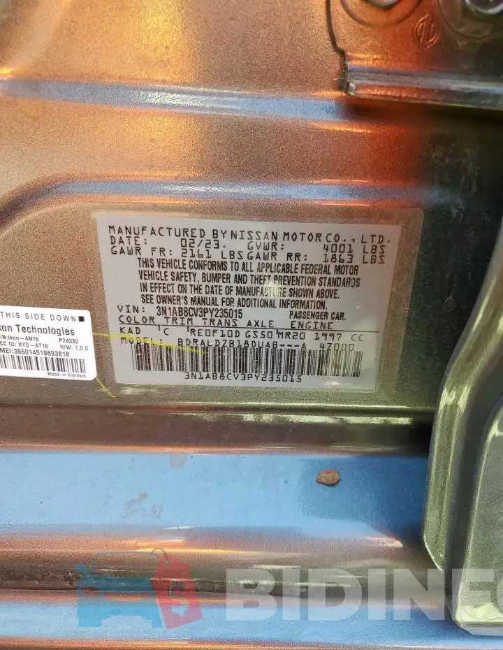 3N1AB8CV3PY235015 Photo# 13