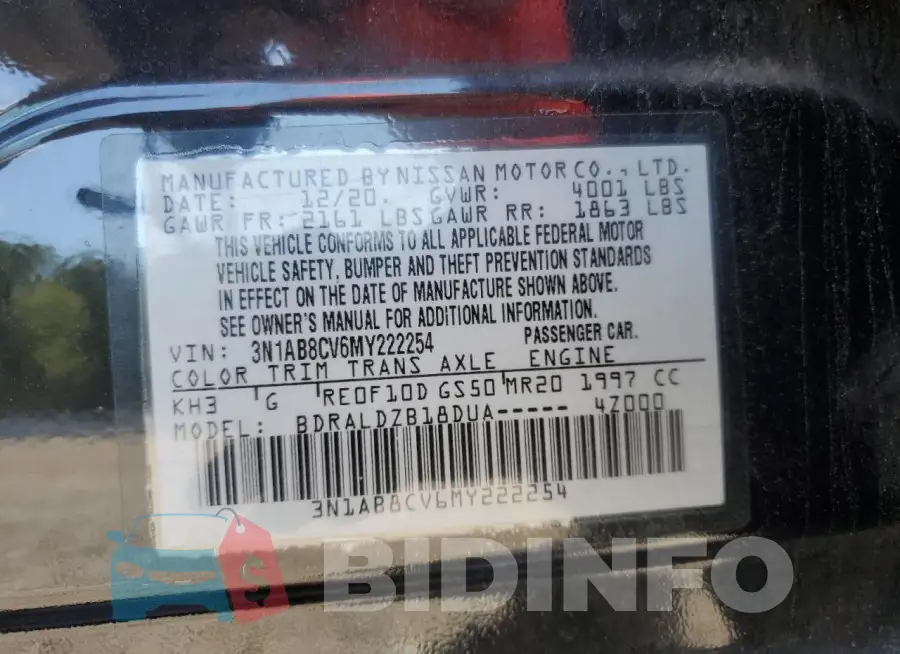 3N1AB8CV6MY222254 Photo# 12