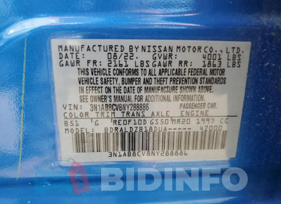 3N1AB8CV8NY288886 Photo# 12