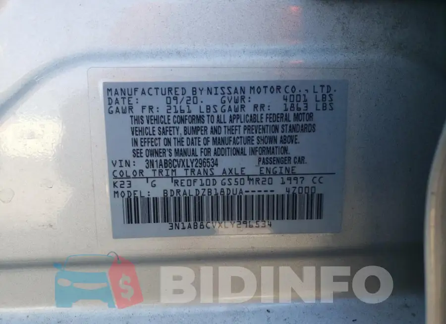 3N1AB8CVXLY296534 Photo# 12