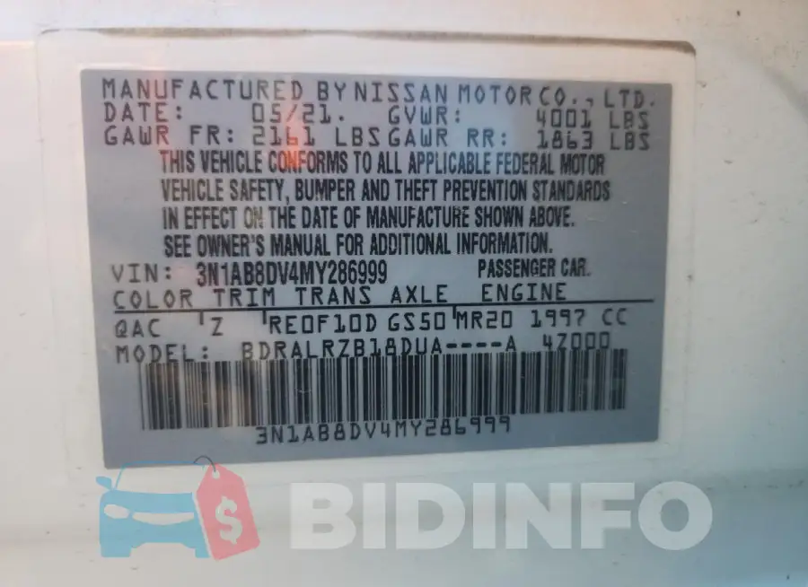 3N1AB8DV4MY286999 Photo# 12