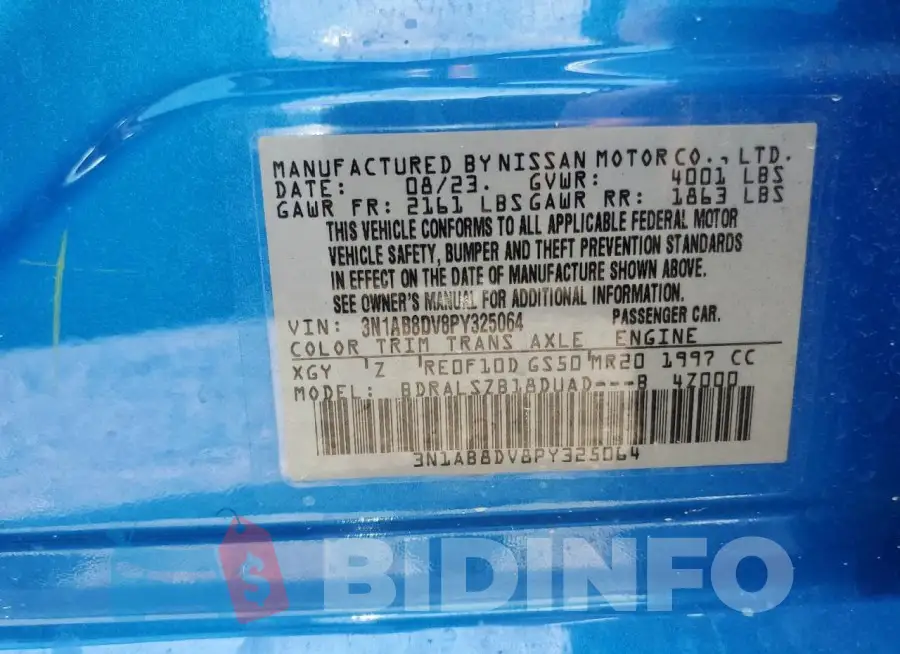3N1AB8DV8PY325064 Photo# 12