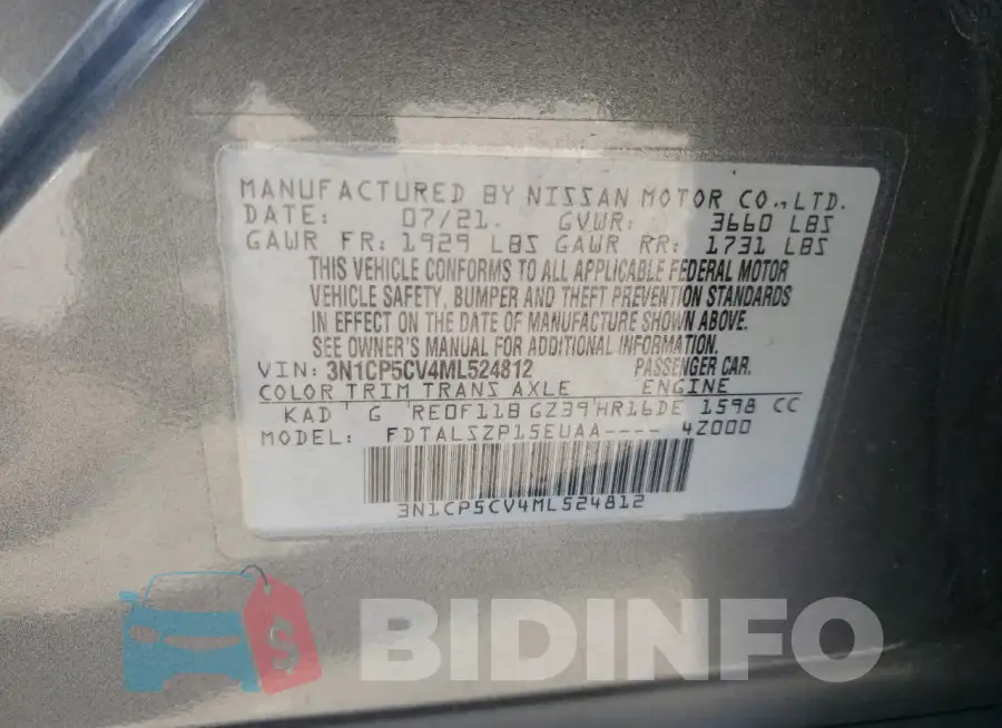 3N1CP5CV4ML524812 Photo# 13