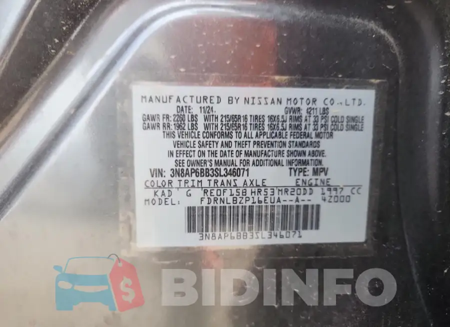 3N8AP6BB3SL346071 Photo# 13