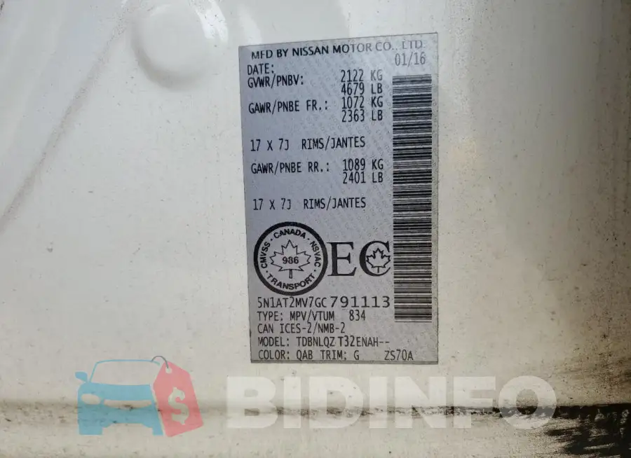 5N1AT2MV7GC791113 Photo# 14