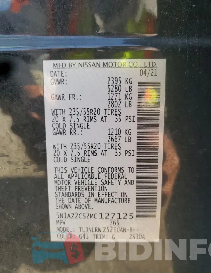 5N1AZ2CS2MC127125 Photo# 12