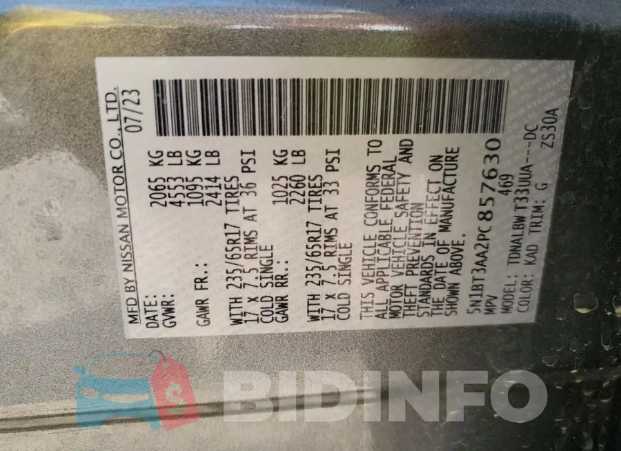 5N1BT3AA2PC857630 Photo# 13