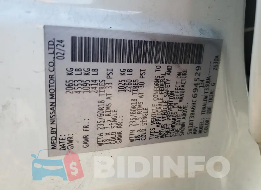 5N1BT3BA6RC694529 Photo# 13