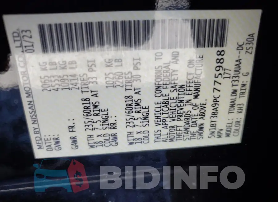 5N1BT3BA9PC775988 Photo# 14