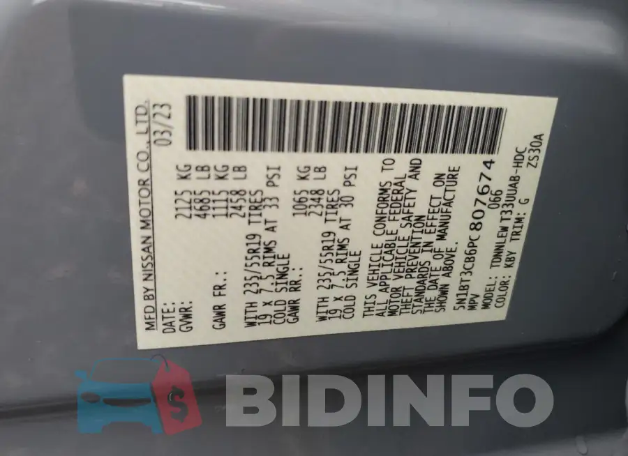 5N1BT3CB6PC807674 Photo# 13