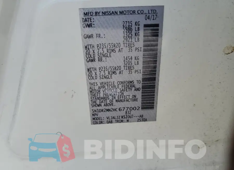5N1DR2MN2HC677002 Photo# 13