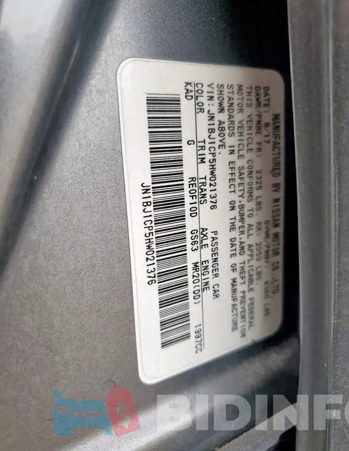 JN1BJ1CP5HW021376 Photo# 14